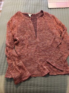 Y2K Olivier Strelli Lightweight Open Front Knit Cardigan - Heathered Rose